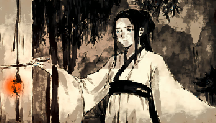 Young woman in white robes carrying a lantern
